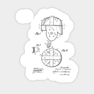 Football Helmet VINTAGE PATENT DRAWING Sticker